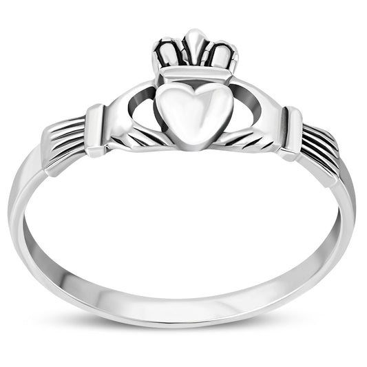 Irish Claddagh Sterling Silver Ring
