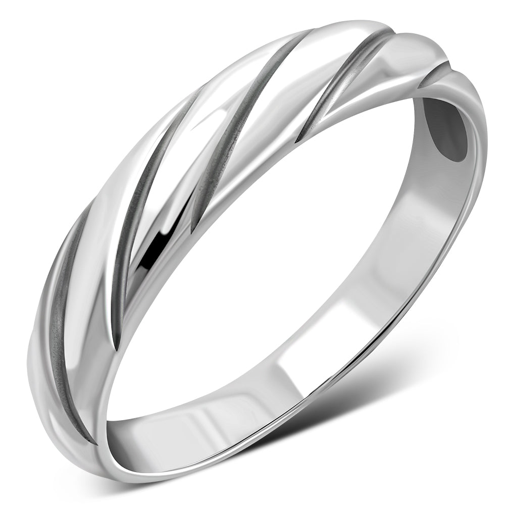 Single Decade Prayer Ring - 925 Sterling Silver With White Zircon, 17.5mm (0.69 Inch) - UK Size N, Adjustable Spiritual Jewelry - View #10