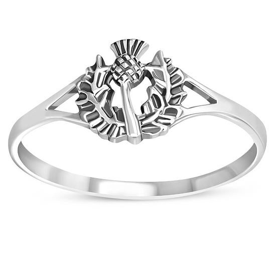 Scottish Thistle Sterling Silver Ring
