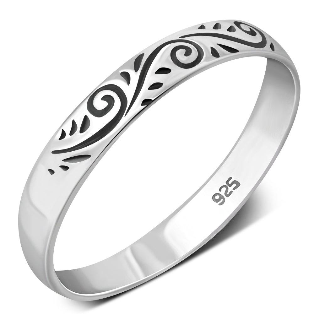 Ethnic Style Sterling Silver Band Ring