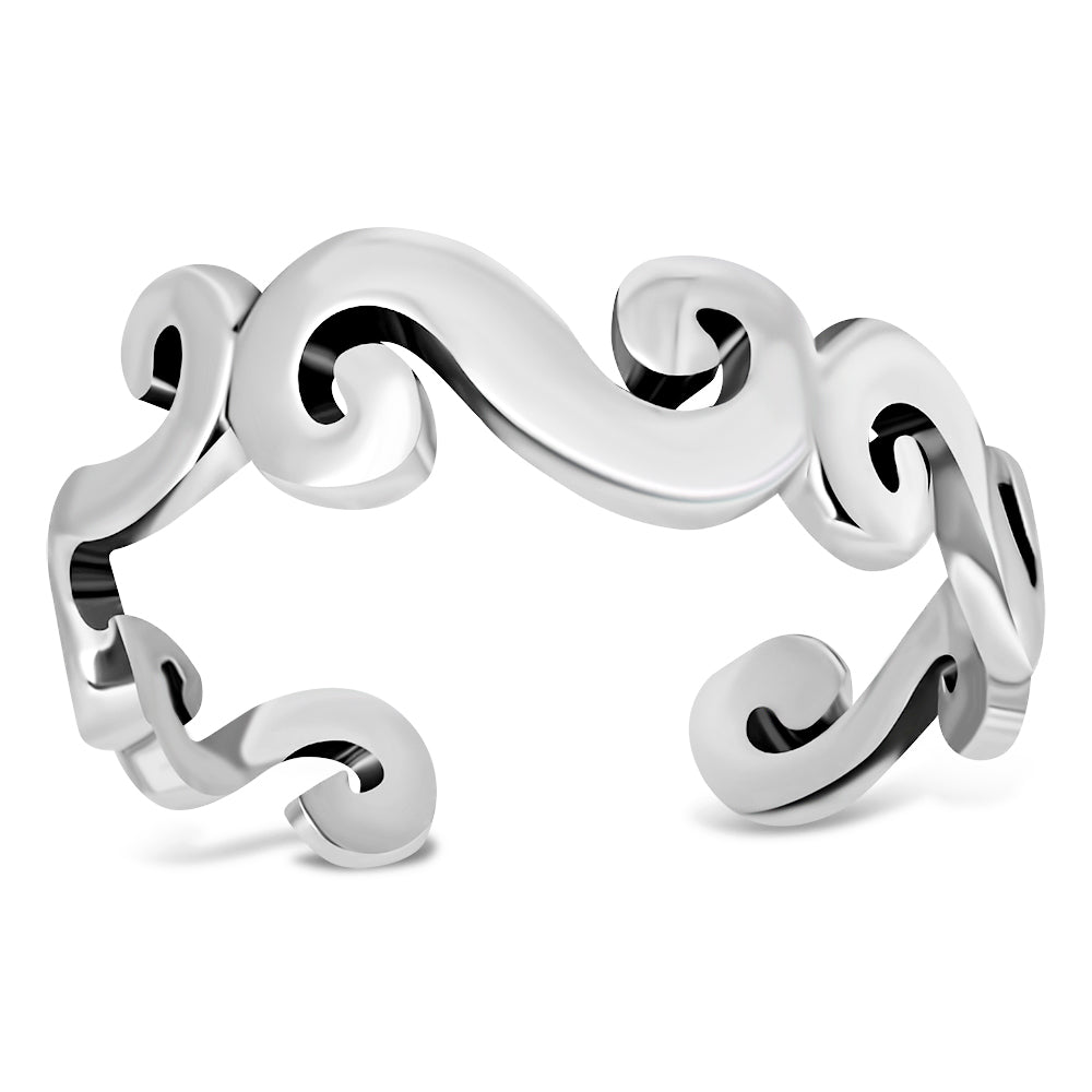 Spiral Style Silver Toe Ring