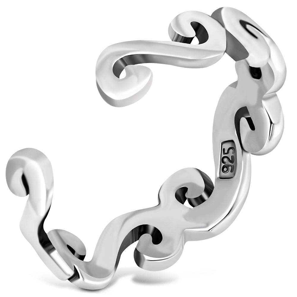 Spiral Style Silver Toe Ring
