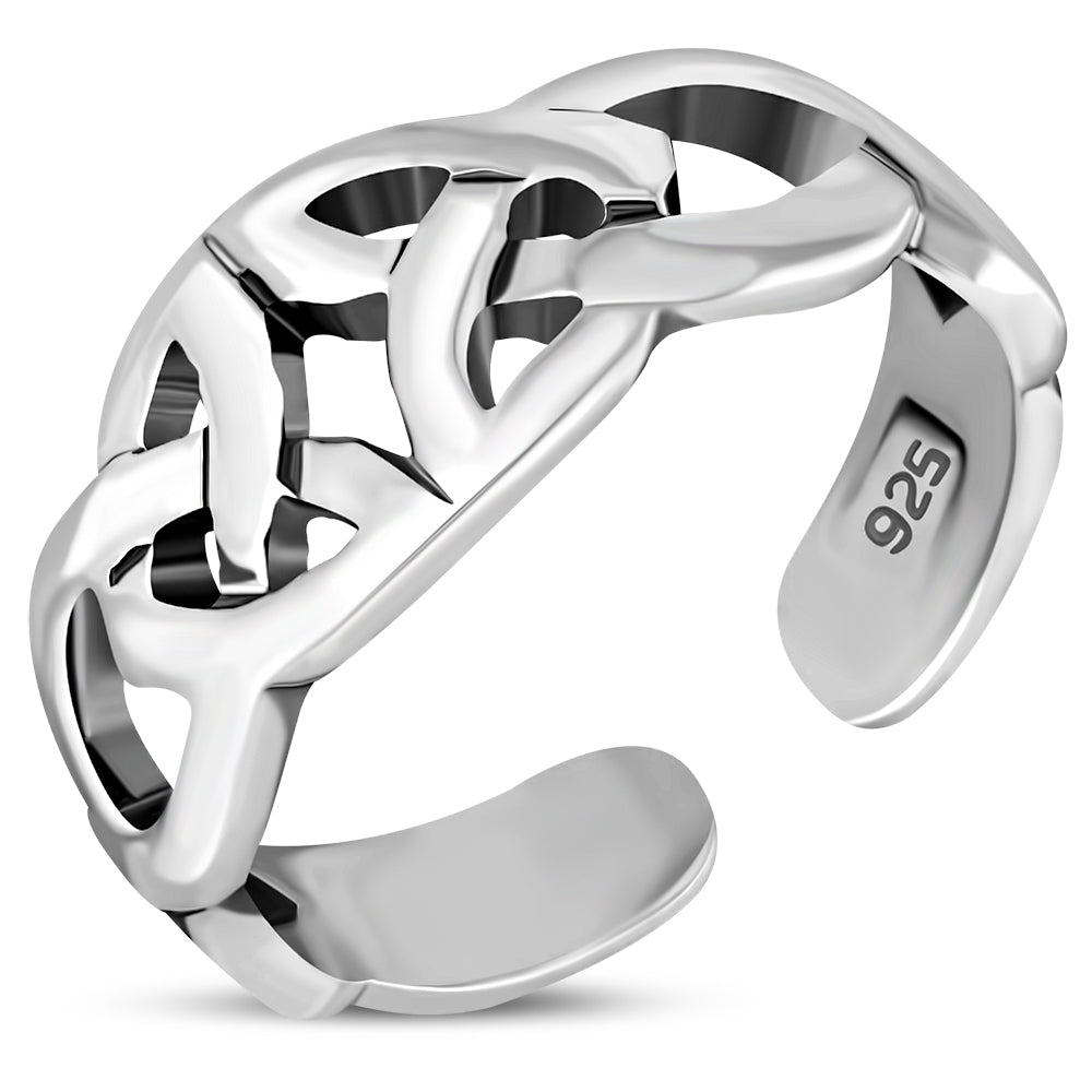 Celtic Knot Toe Ring Plain Silver