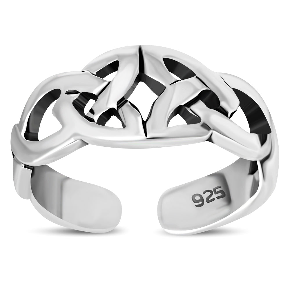 Celtic Knot Toe Ring Plain Silver