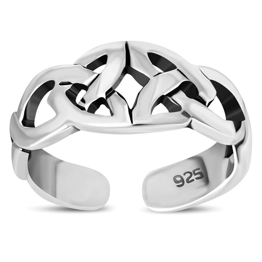 Celtic Knot Toe Ring Plain Silver