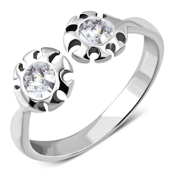 Cubic Zirconia Silver Toe Ring