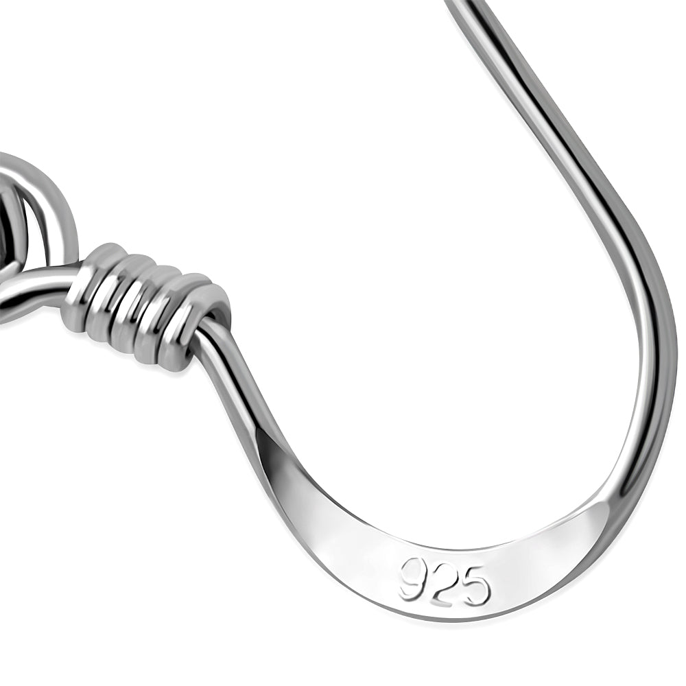 Amethyst Stone Round Celtic Knot Silver Earrings