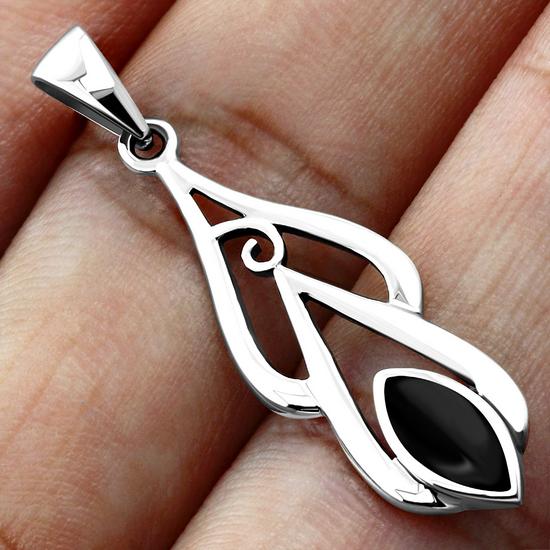 Black Onyx Silver Pendant