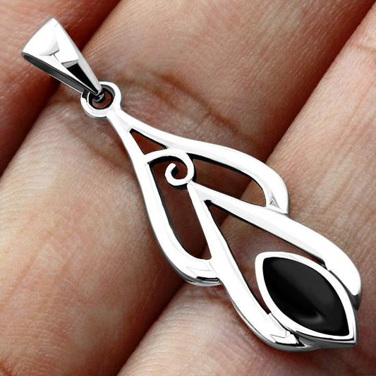 Black Onyx Silver Pendant