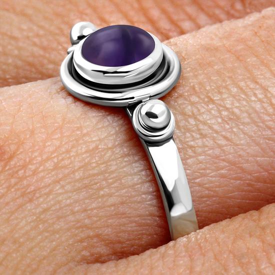 Amethyst Stone Silver Ring