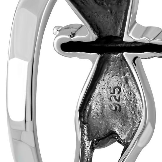 Abalone Shell Dragonfly Silver Ring