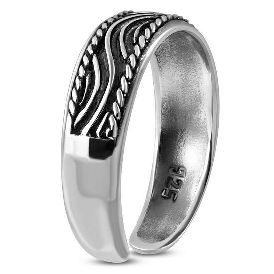 Sterling Silver Waves Toe Ring