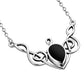 Black Onyx Celtic Knot Silver Necklace 40cm / 15.5 Inch