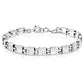 Mother of Pearl Small Square links Silver Bracelet