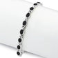 Black Onyx Oval links Silver Bracelet