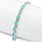 Turquoise Oval links Silver Bracelet