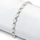 Mother Of Pearl Shell Round Circle Links Silver Bracelet