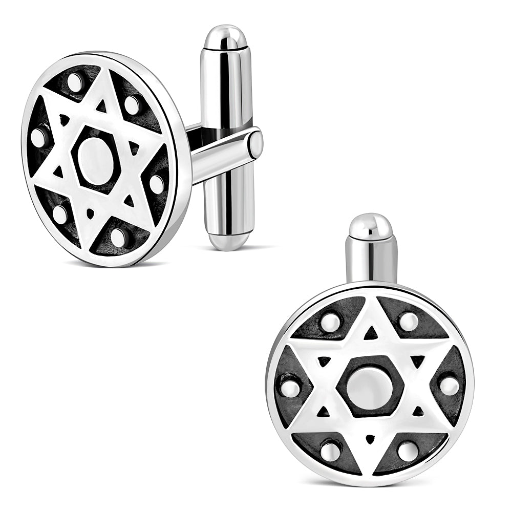 Sterling Silver Star of David Cufflinks