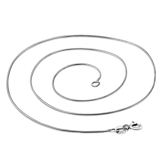 0.8mm-Wide | Sterling Silver Snake Link Chain