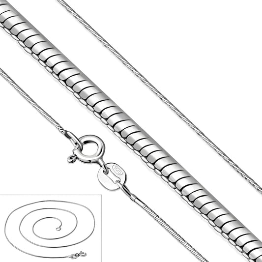 0.8mm-Wide | Sterling Silver Snake Link Chain