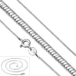 0.8mm-Wide | Sterling Silver Snake Link Chain
