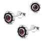 Garnet Stone Sterling Silver Stud Earrings