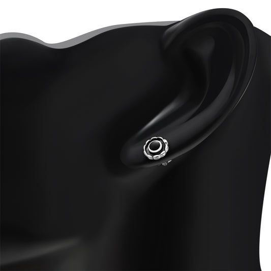 Black Onyx Sterling Silver Stud Earrings