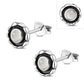 Rose Quartz Pink Stone Sterling Silver Stud Earrings