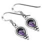 Ethnic Style Silver Earrings w Amethyst CZ