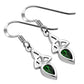 Green CZ Celtic Trinity Knot Earrings
