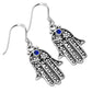 Filigree work Hamsa Earring with Blue Sapphire  CZ