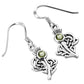 Peridot Stone Scottish Thistle Silver Earrings Set