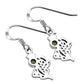 Peridot Stone Scottish Thistle Silver Earrings Set