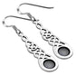 Labradorite Celtic Silver Long Drop Dangle Hook Earrings