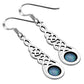 Synthetic Blue Opal Celtic Long Earrings