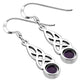 Amethyst Stone Celtic Silver Earrings