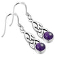Amethyst Stone Celtic Silver Earrings