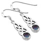 Synthetic Blue Opal Celtic Silver Earrings
