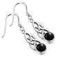 Black Onyx Celtic Silver Earrings