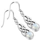 Rainbow Moonstone Celtic Silver Earrings