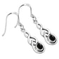 Black Onyx Celtic Knot Silver Earrings