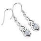 Rainbow Moon Stone Celtic Knot Silver Earrings