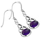 Amethyst Stone Celtic Trinity Knot Silver Earrings