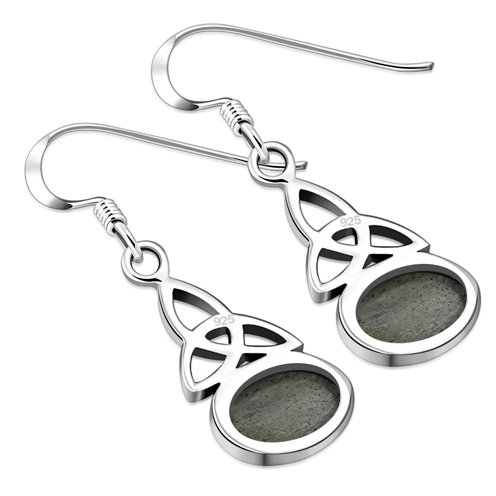 Labradorite Celtic Trinity Knot Silver Earrings