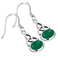 Green Agate Celtic Trinity Knot Silver Earrings