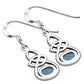 Synthetic Blue Opal Celtic Knot Silver Earrings