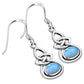 Synthetic Blue Opal Celtic Knot Silver Earrings