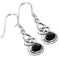Oval Black Onyx Celtic Knot Silver Earrings