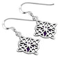 Amethyst Stone Celtic Knot Silver Earrings