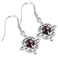 Garnet Stone Celtic Knot Silver Earrings